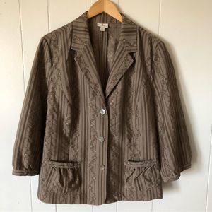 Brown Striped Women's Jacket